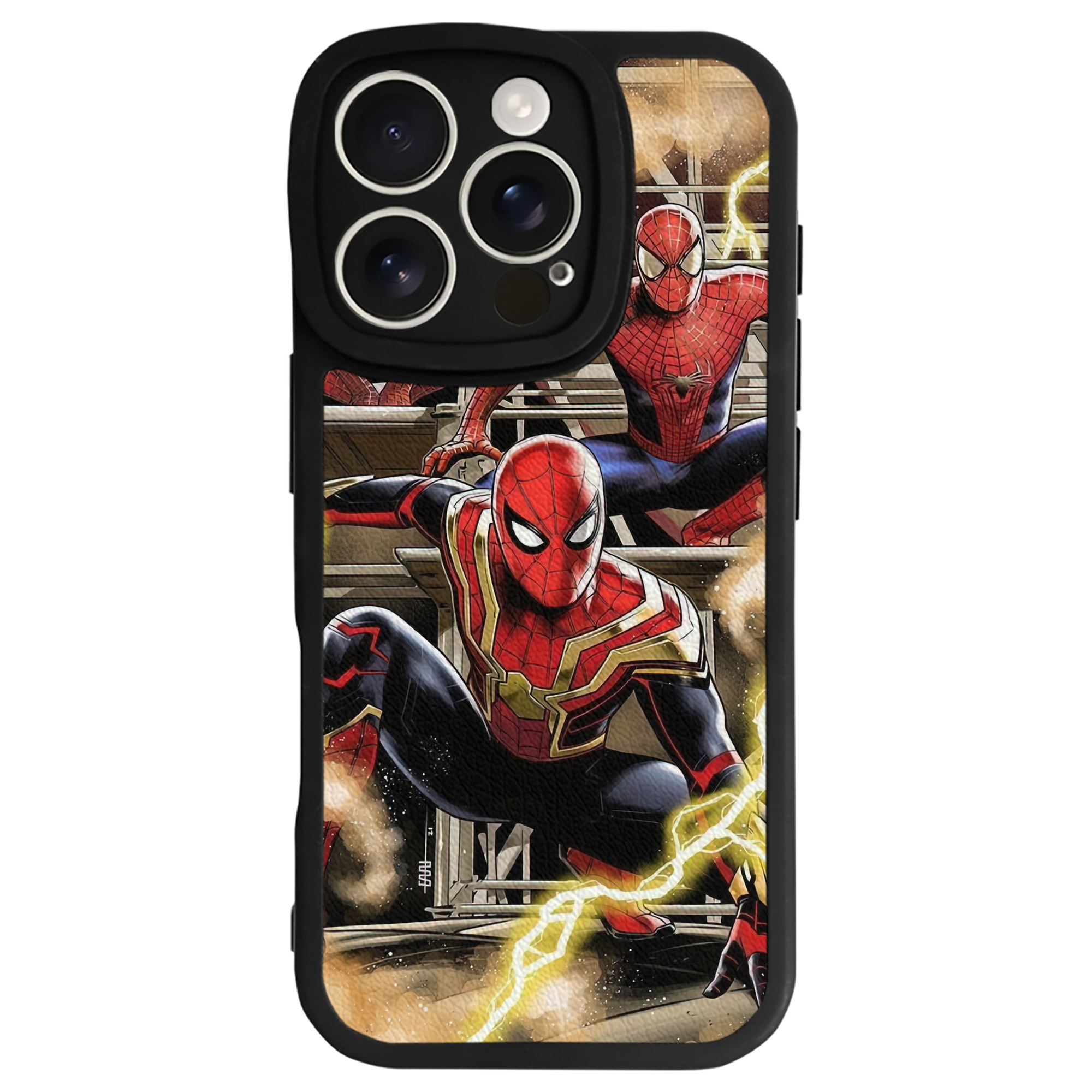 Spider Man スパイダーマン 【iPhone 16シリーズ対応】シリコンスマホケース（レザー調） 材質：シリコン